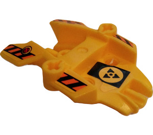 LEGO Shell 5 x 7 x 2 con Asse con Meltdown logo e Hazard Strisce Adesivo (87820)