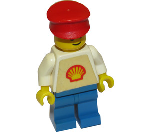 LEGO Shell Worker med trapezoid Torso Klistermærke Minifigur