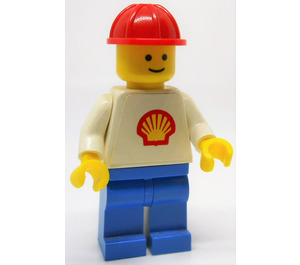 LEGO Shell  Worker met trapezoid Torso Sticker minifiguur