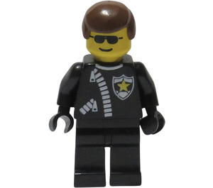 LEGO Sheriff with Brown Hair and Zippered Jacket Minifigure