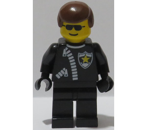 LEGO Sheriff with Brown Hair and Zippered Jacket Minifigure