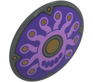 LEGO Shield - Curved with Purple Swirls and Gold Spots (75902 / 107330)