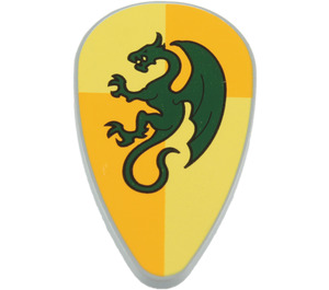 LEGO Schild - Lang mit Dunkelgrün Drachen (10513 / 95995)