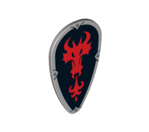 LEGO Schild - Lang mit Rot Feuer Breathing Drachen (2586 / 14434)