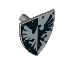 LEGO Schild - Dreieckig mit Schwarz und Silber Falcon (3846 / 73998)