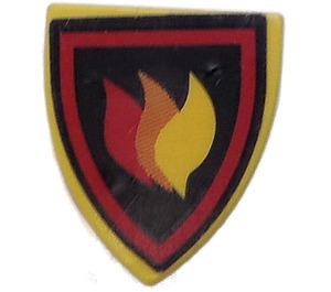 LEGO Shield - Triangular with Fire Badge Sticker (3846)