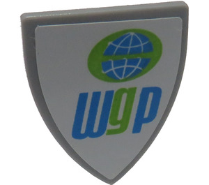 LEGO Shield - Triangular with Globe and 'wgp' Sticker (3846)