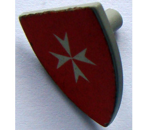 LEGO Shield - Triangular with White Cross on Red Background Sticker (3846)