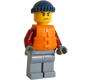 LEGO Ship Worker med Dark Blå Strikket Kasket Minifigur