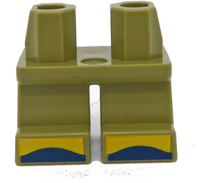LEGO Kurz Beine mit Gelb und Dark Blau Shoes (41879 / 102036)