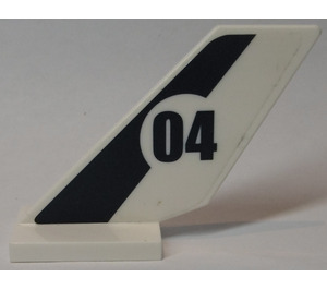 LEGO Shuttle Tail 2 x 6 x 4 with '04' and Dark Blue Stripe (Both Sides) Sticker (6239)
