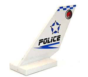 LEGO Shuttle Tail 2 x 6 x 4 with Checkered Police Logo and Star (Both Sides) (6239 / 41010)