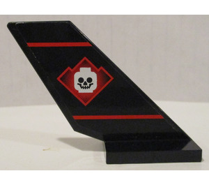 LEGO Shuttle Tail 2 x 6 x 4 with Skull Stickers on Both Sides (6239)