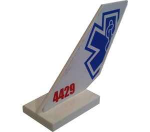 LEGO Shuttle Tail 2 x 6 x 4 with Star of Life and 4429 Sticker (6239)