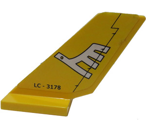 LEGO Shuttle Tail 2 x 6 x 4 with White Airline Bird and 'LC - 3178' Pattern on Both Sides Sticker (6239)