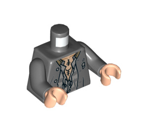 LEGO Sirius Black with Dark Stone Gray Prison Uniform with Jacket and Printed Legs Minifig Torso (973 / 76382)