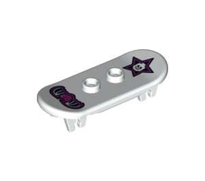 LEGO Skateboard with Four Wheel Clips with Minifig Skull and Star (42511 / 99755)