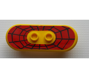 LEGO Skateboard med fire Hjul Clips med Spider Web Klistermærke (42511)