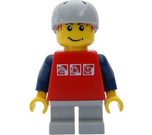 LEGO Skateboarder with Gray Helmet and Gravity Games Logo Minifigure