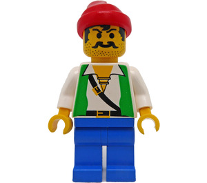 LEGO Kostra Crew Pirát s Zelená Vesta Minifigurka