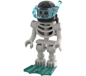 LEGO Kostra Diver s Tmavě tyrkysová Flippers Minifigurka