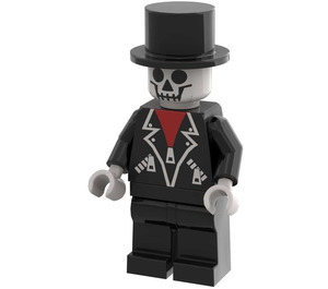 LEGO Skeleton with Leather Jacket and Top Hat Minifigure