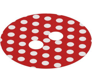 LEGO Skirt with 2 Holes with Polka Dots on Red (50689)