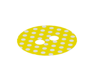 LEGO Skirt with 2 Holes with White Polka Dots on Yellow (50689)