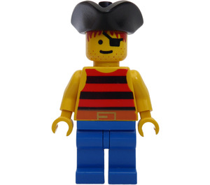 LEGO Skull Island Pirate with Red and Black Striped Shirt Minifigure