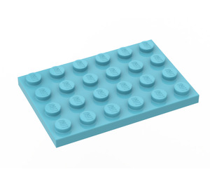 LEGO Himmelblå Plate 4 x 6 (3032)