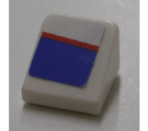 LEGO Slope 1 x 1 (31°) with Red Line, Blue Area (Left) Sticker (35338)