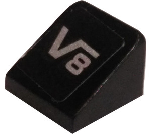 LEGO Pente 1 x 1 (31°) avec Argent V8 Autocollant (50746)
