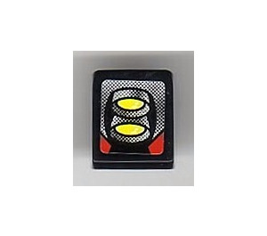 LEGO Slope 1 x 1 (31°) with Yellow and Silver Front Lights Sticker (50746)
