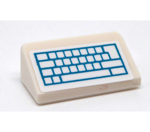 LEGO Slope 1 x 2 (31°) with Medium Azure Keypad Sticker (85984)
