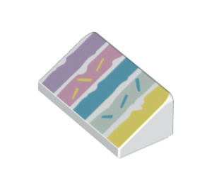 LEGO Slope 1 x 2 (31°) with Pastel stripes  (36921 / 85984)