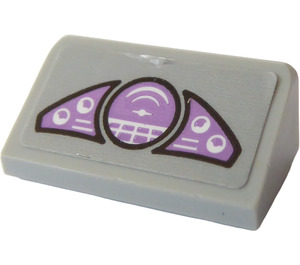 LEGO Slope 1 x 2 (31°) with Purple Gauges and Target Screen Sticker (85984)