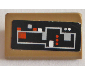 LEGO Slope 1 x 2 (31°) with Sandcrawler Control Panel Sticker (85984)