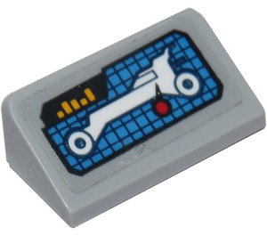 LEGO Slope 1 x 2 (31°) with White Batmobile and Yellow Bar Graph Sticker (85984)