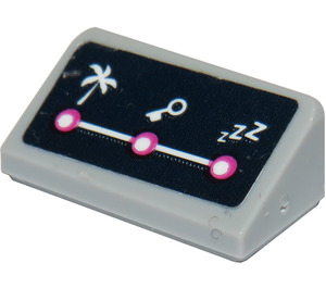 LEGO Slope 1 x 2 (31°) with White Palm Tree, Key and 'ZZZ' Sticker (85984)