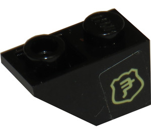 LEGO Slope 1 x 2 (45°) Inverted with Asian police badge (left) Sticker (3665)