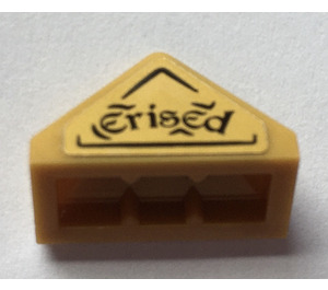 LEGO Helling 1 x 2 (45°) Drievoudig met "erised" Sticker met noppenhouder aan de binnenzijde (15571)