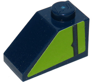 LEGO Slope 1 x 2 (45°) with Lime with Stripe Sticker (3040)