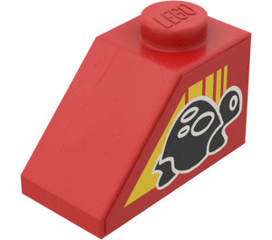 LEGO Slope 1 x 2 (45°) with Turtle (Left) Sticker (3040)