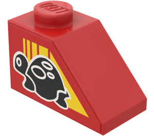 LEGO Slope 1 x 2 (45°) with Turtle (Right) Sticker (3040)