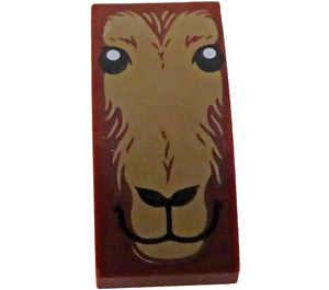 LEGO Slope 1 x 2 Curved Inverted with Goat Face with Dark Tan Fur (24201 / 90284)