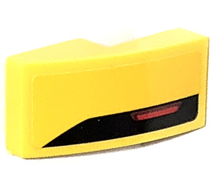 LEGO Slope 1 x 2 Curved with Backlight Left on yellow Sticker (11477)