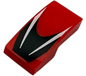 LEGO Slope 1 x 2 Curved with black background and white stripes (11477 / 110812)