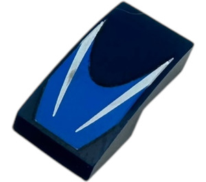 LEGO Slope 1 x 2 Curved with blue background and white stripes (11477 / 110847)