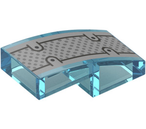 LEGO Slope 1 x 2 Curved with Dots and Lines on Silver Background (11477)