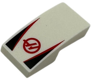 LEGO Slope 1 x 2 Curved with 'HAAS' logo with black triangle and red stripes (11477 / 110850)